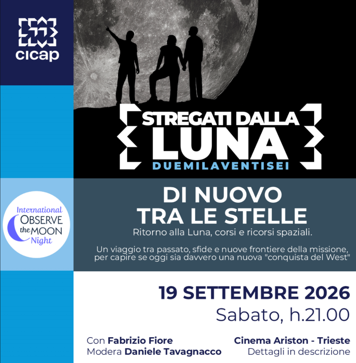 19 settembre: stregati dalla Luna – di nuovo tra le stelle